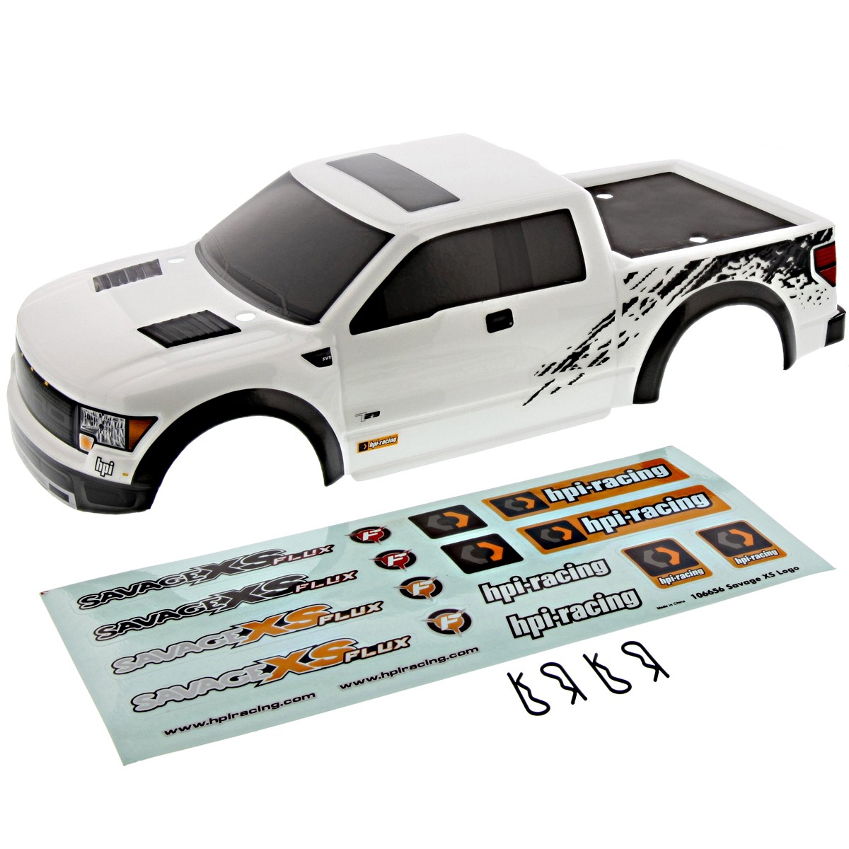 Bolha Savage Xs - Hpi Racing - Ford F-150 Svt Branco Raptor