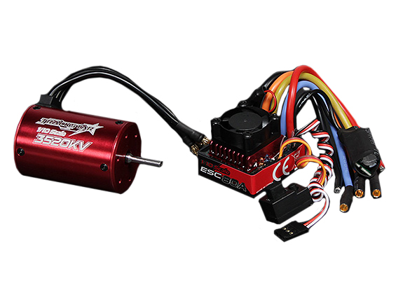 Esc + Motor 1/10 Water Proof Kit Combo - Trackstar - Brushless 3520Kv/80A